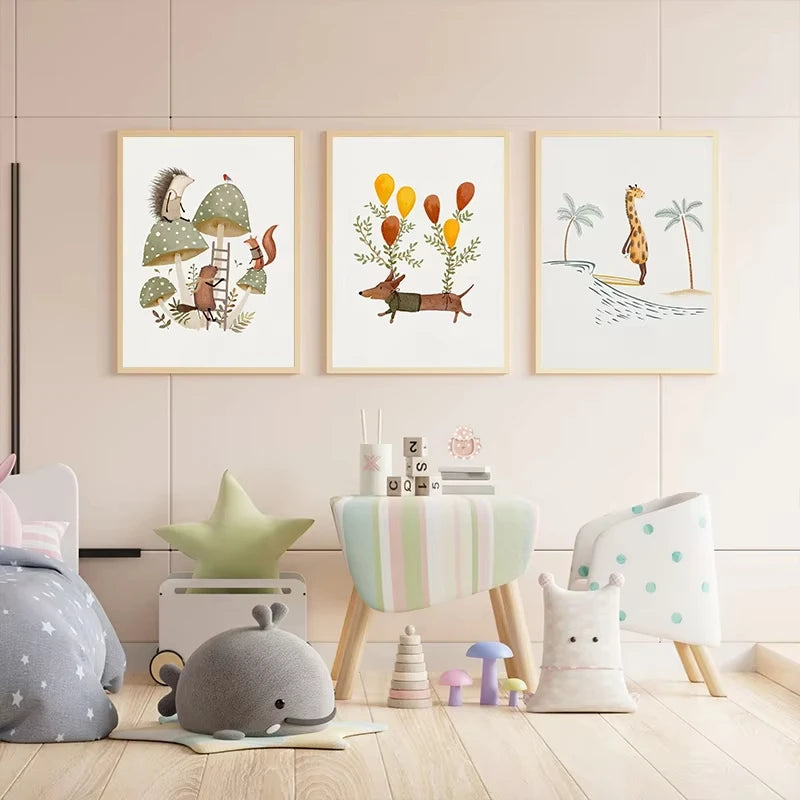 Kids Cartoon Canvas Wall Art Prints – Cute Home Decor Canvas Wall Art Qst