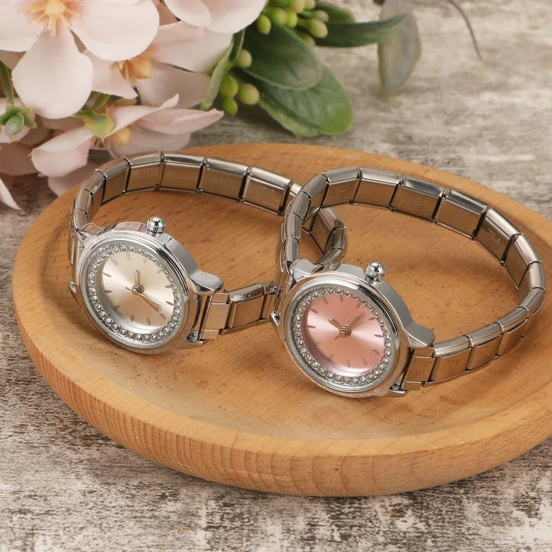 Stainless Steel Round Bangle Watch – Women's Bracelet Watch Bangle Bracelet Watch Qme