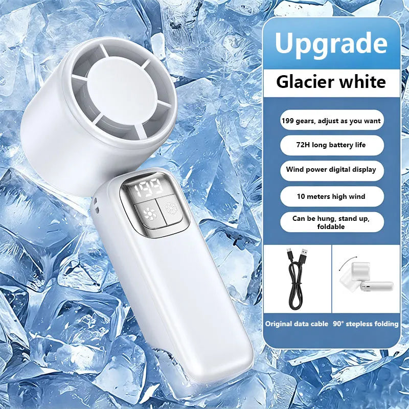 Portable USB Rechargeable Handheld Fan – Brushless Turbo Cooler Handheld Fan Qst White Upgraded