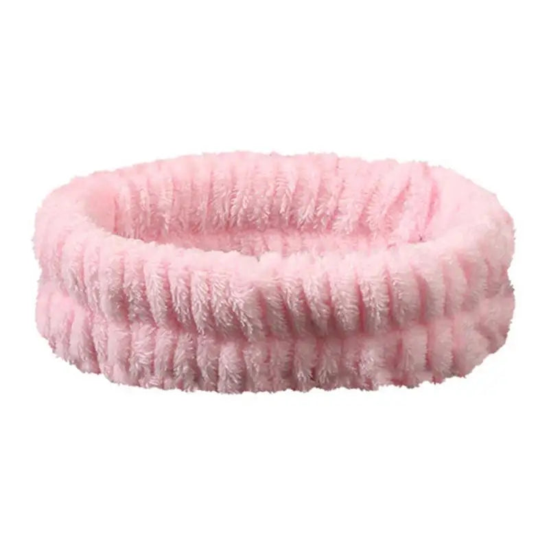 Women's Soft Coral Fleece Headband for Washing Face & Makeup Hair Headband Qst Pink