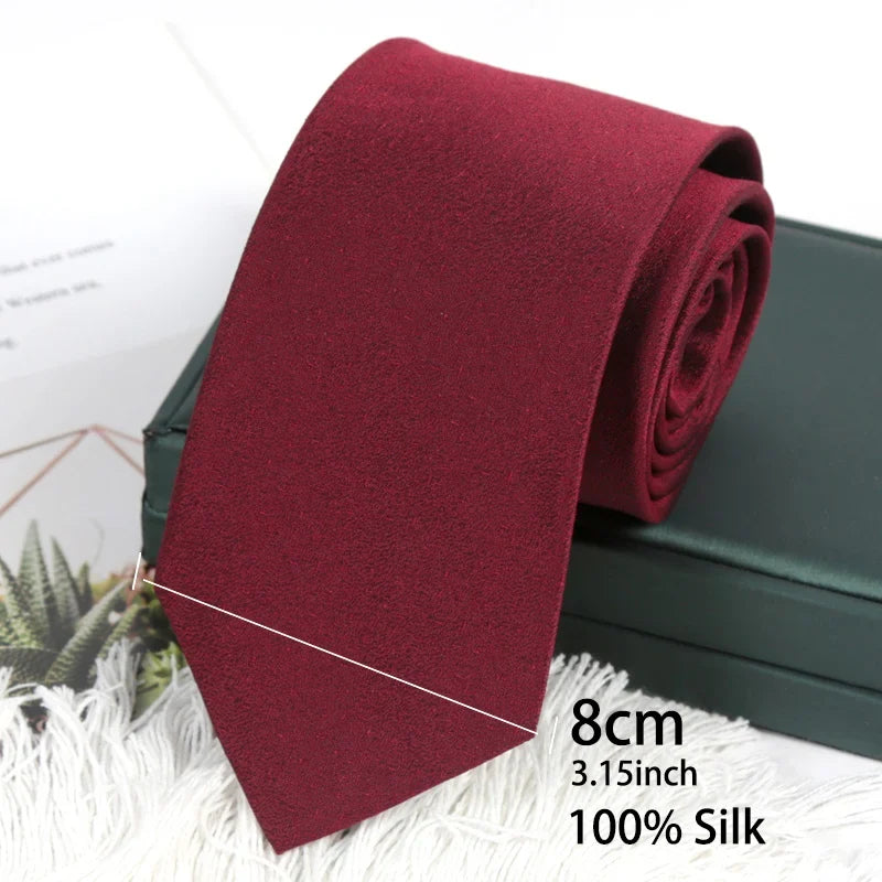 Men's Vintage Burgundy 100% Silk Tie | Luxury Jacquard Necktie Silk Necktie Qme MAROON
