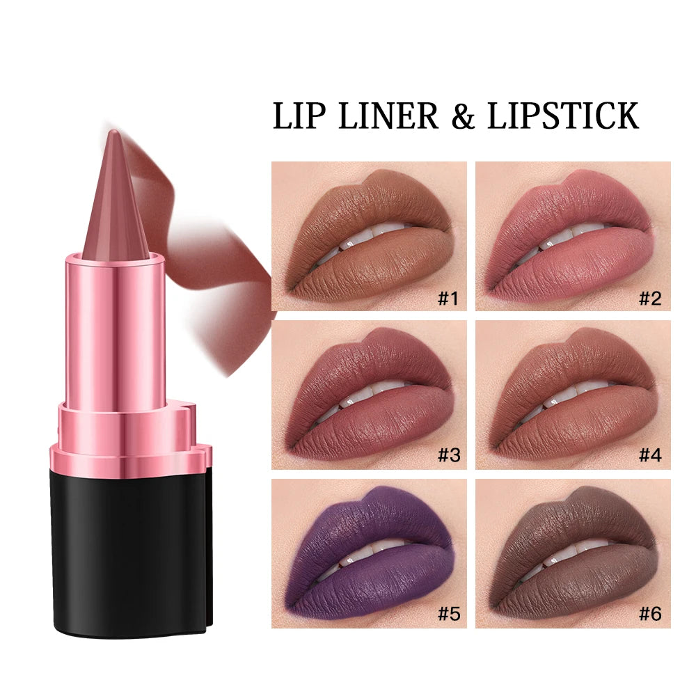 Waterproof Gradient Lip Liner & Lipstick Pencil – 6 Shades Lip Liner Pencil Qst