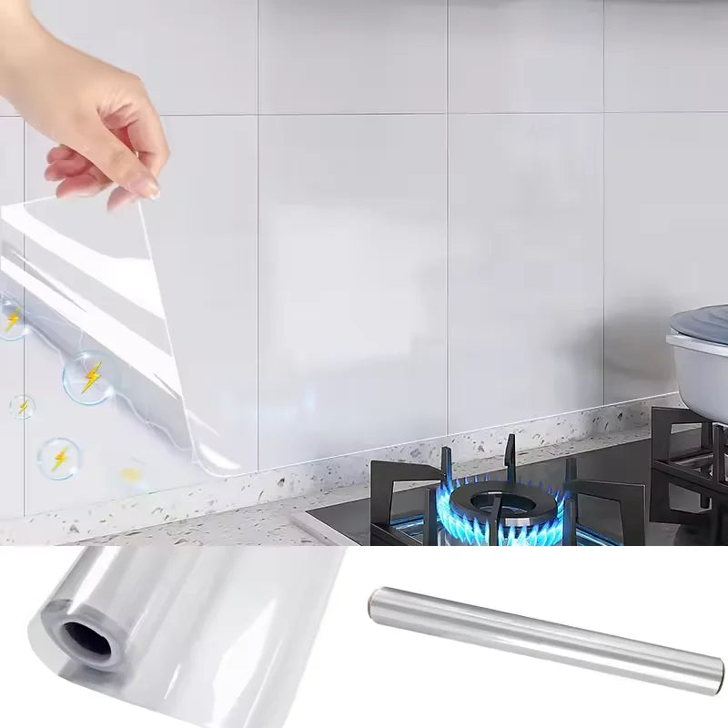 Transparent Waterproof Oil-Resistant Non-Adhesive PVC Wall Film PVC Wall Film Qme 1 45cmX1m