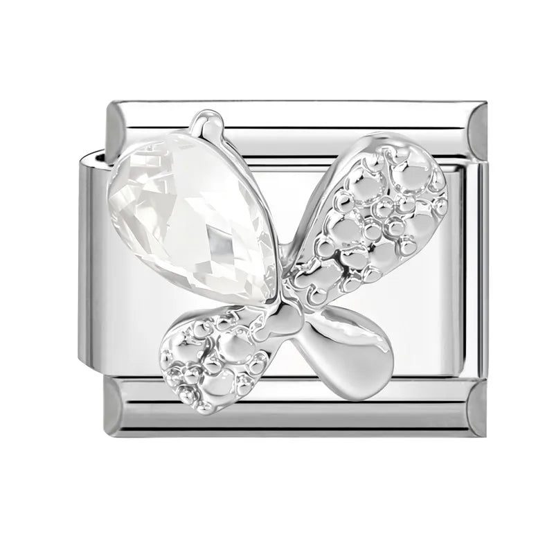 Zircon Italian Charm Links – Heart Bow Butterfly Star 9mm