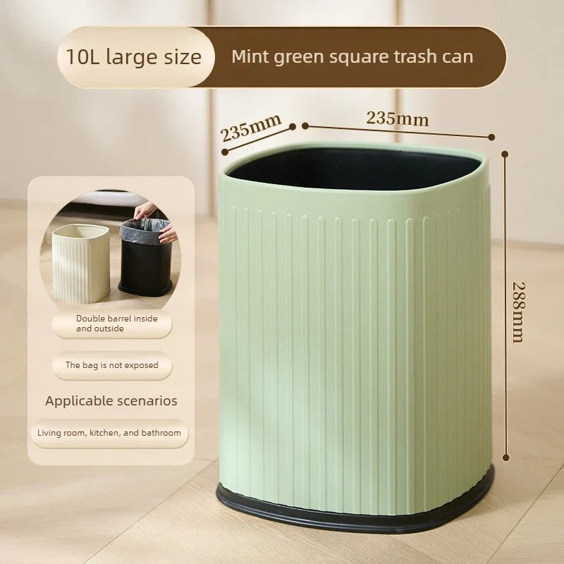Dual-Compartment Large Modern Open Waste Bin | 10–15L Dual Compartment Bin Qme