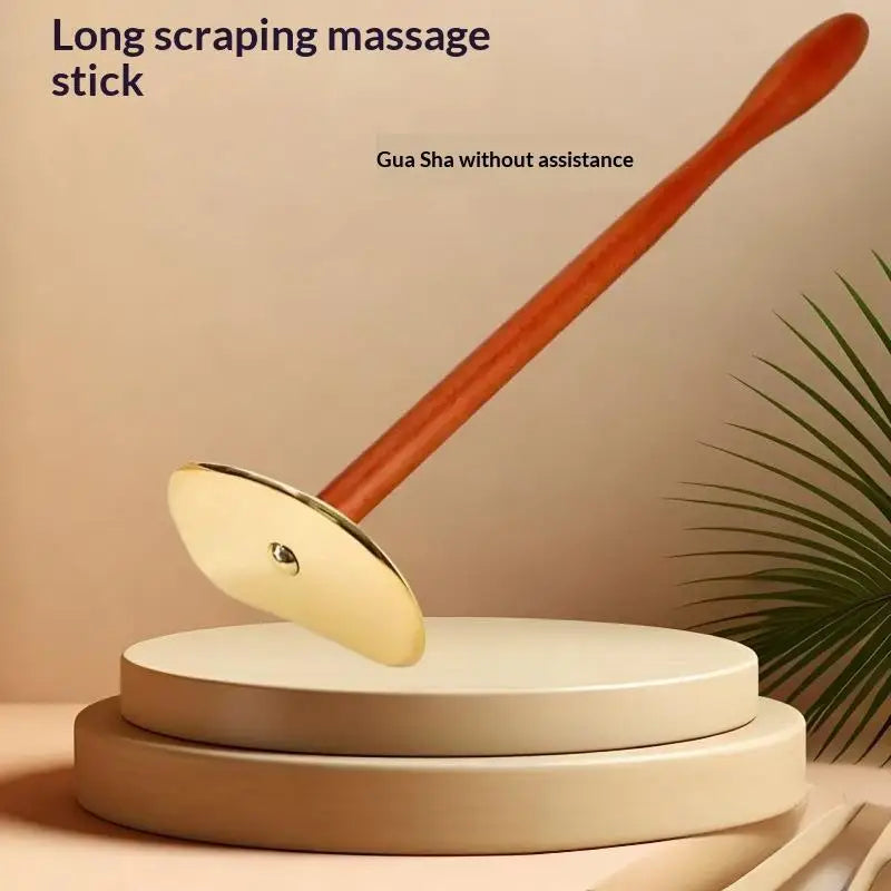 Wood & Brass Gua Sha Tool – Face & Body Massage Gua Sha Massage Tool Qme