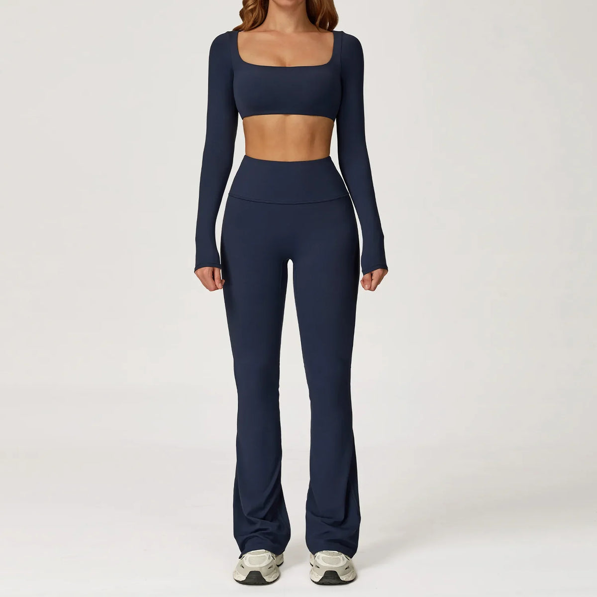 Women's Quick-Dry Yoga Tracksuit – 2-Piece Long Sleeve Set Yoga Tracksuit Set Qme