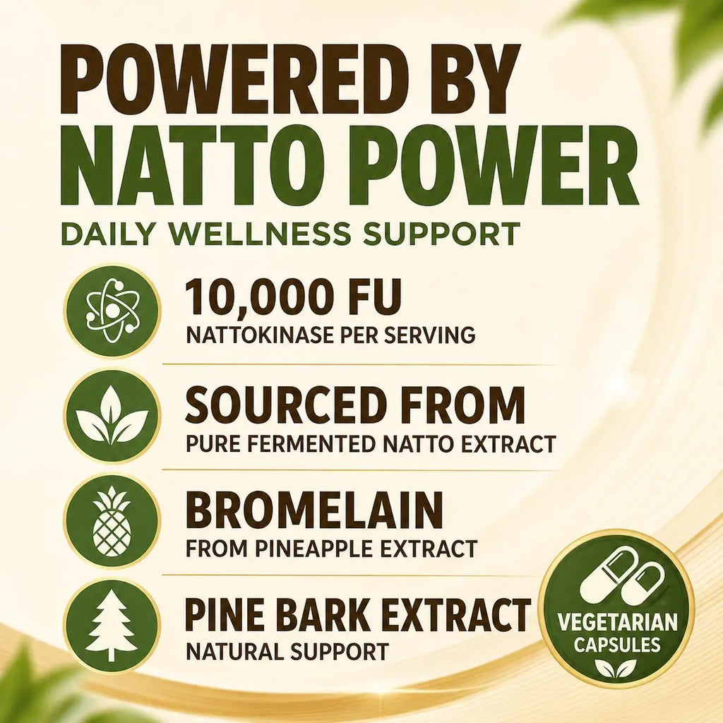 Nattokinase 10000 FU CoQ10 Bromelain Turmeric – 60 Veggie Caps Cardiovascular Supplement Qst