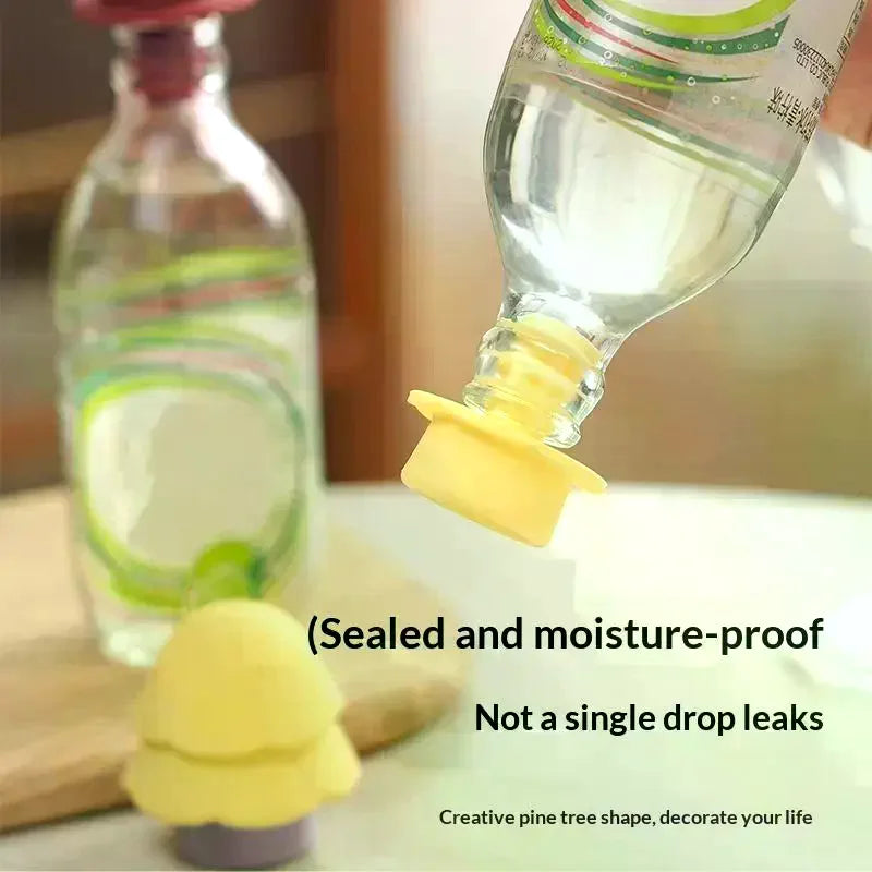 Pine Tree Silicone Bottle Stopper & Opener – Food-Safe Silicone Bottle Stopper Qme