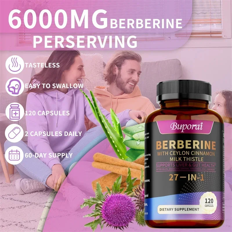 Berberine Ceylon Cinnamon Milk Thistle 27-in-1 Supplement Herbal Supplement Qst