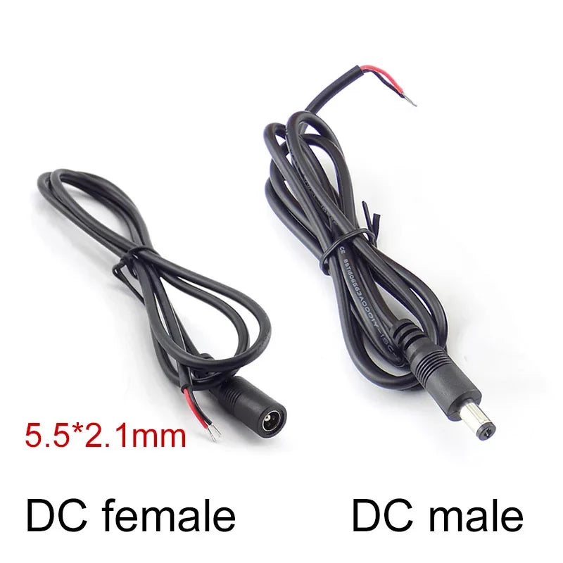 DC Female Connector Cable 5.5x2.5mm Tinned End 18AWG Power Cord DC Power Cable Qme