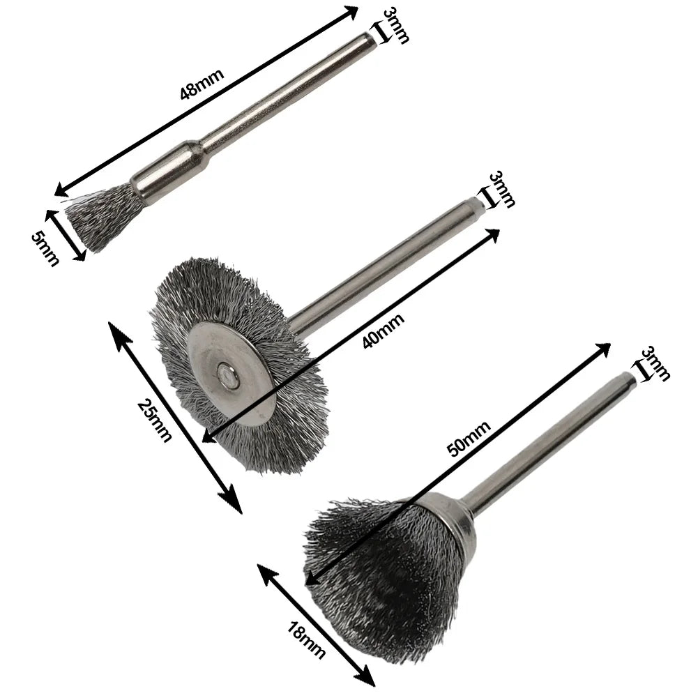 24pc Brass Wire Wheel Brush Set for Drill & Rotary Tools Rotary Tool Brush Set Qme