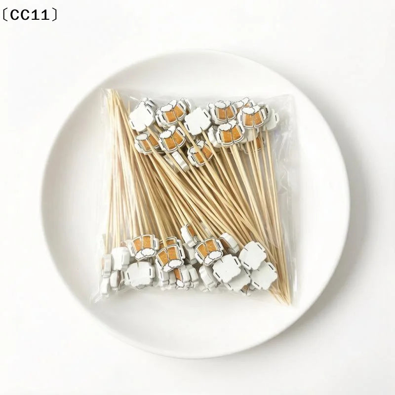 Soccer Bamboo Fruit Picks – Eco-Friendly Disposable Skewers Decorative Food Picks Qme