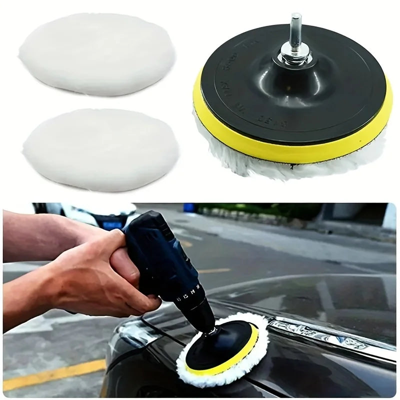 6-Piece Car Polishing Pads & Waxing Sponge Disc Set – Wool Car Polishing Pad Set Qme