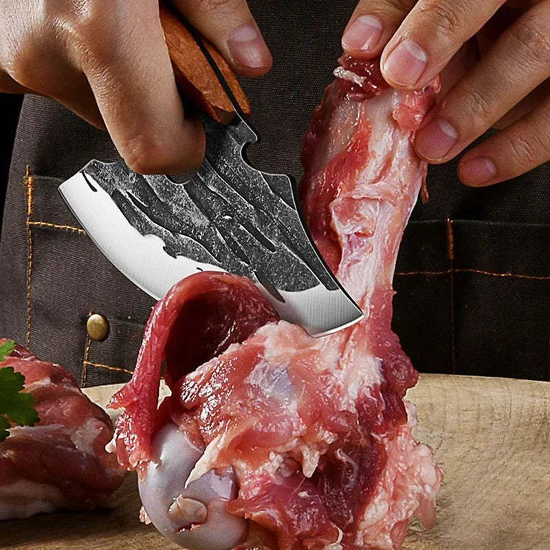 InLeung Hand Forged Cleaver Knife – Wood Handle Chef Knife Cleaver Chef Knife Qst