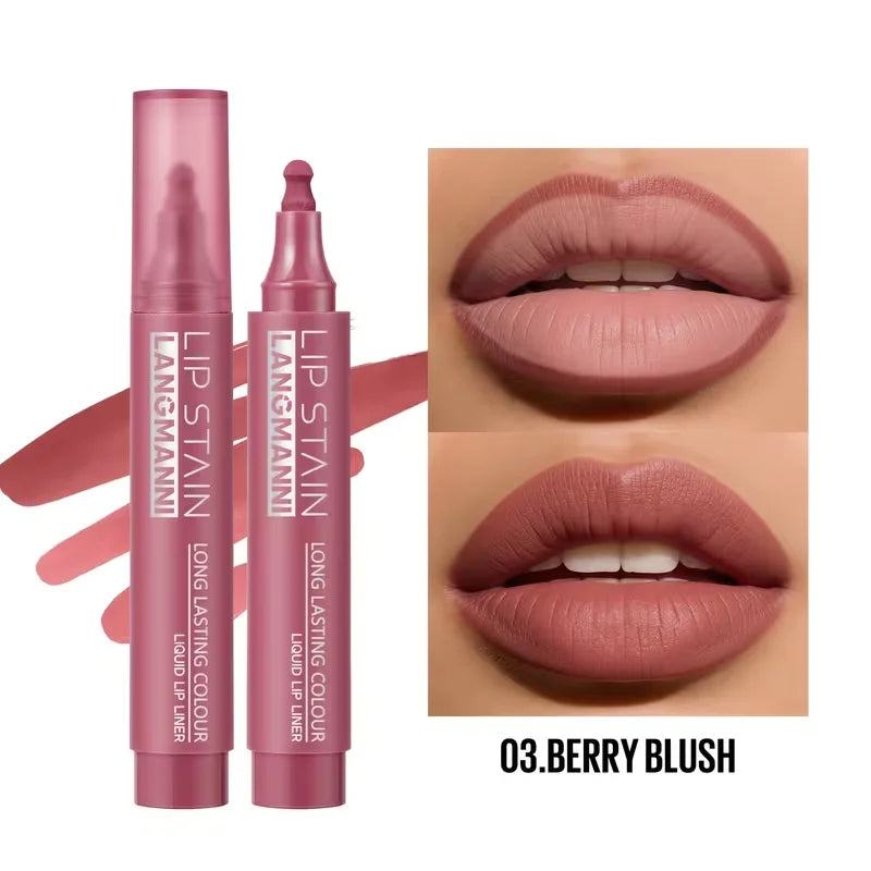 Qme Lip Stain Liner Pen – Waterproof Matte Tint, 6 Shades Lip Liner Pen Qme