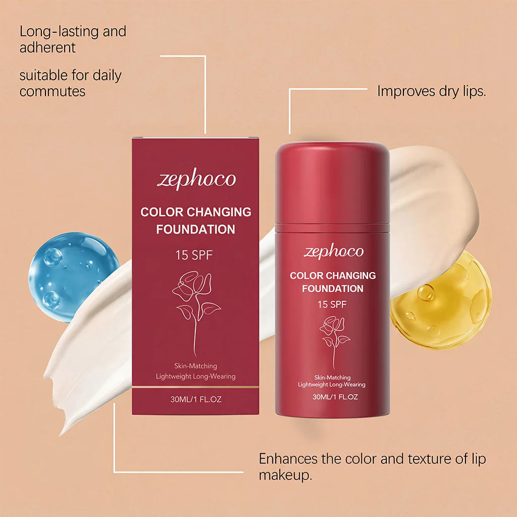 Zephoco Color-Adapting Foundation – Hydrating Lightweight Coverage Face Foundation Qst
