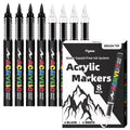 Acrylic Paint Markers Black & White Set | High Ink Capacity Acrylic Paint Markers Qme 4black4white