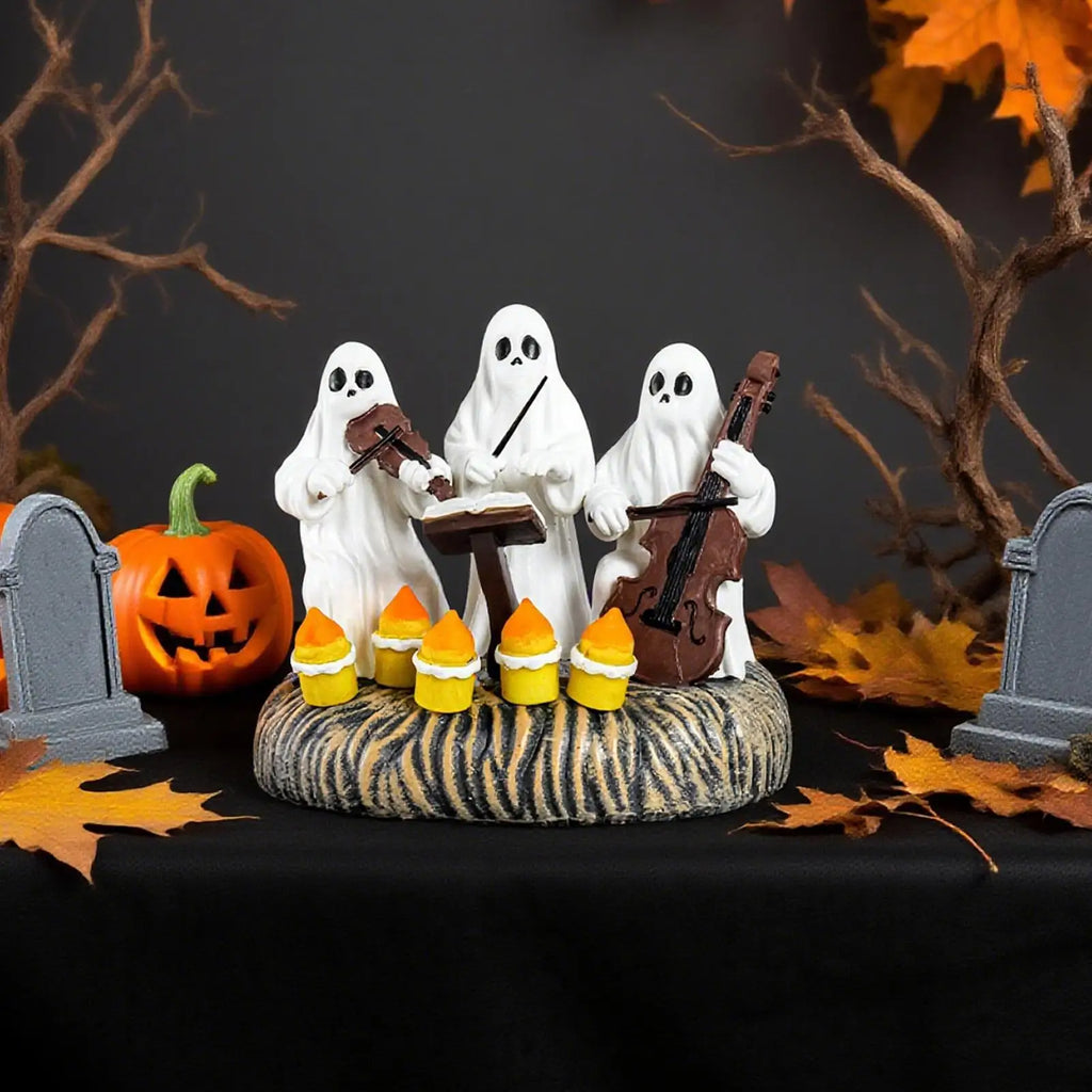 Halloween Ghost Statue Figurine – Spooky Resin Desk Decor Halloween Figurine Qme