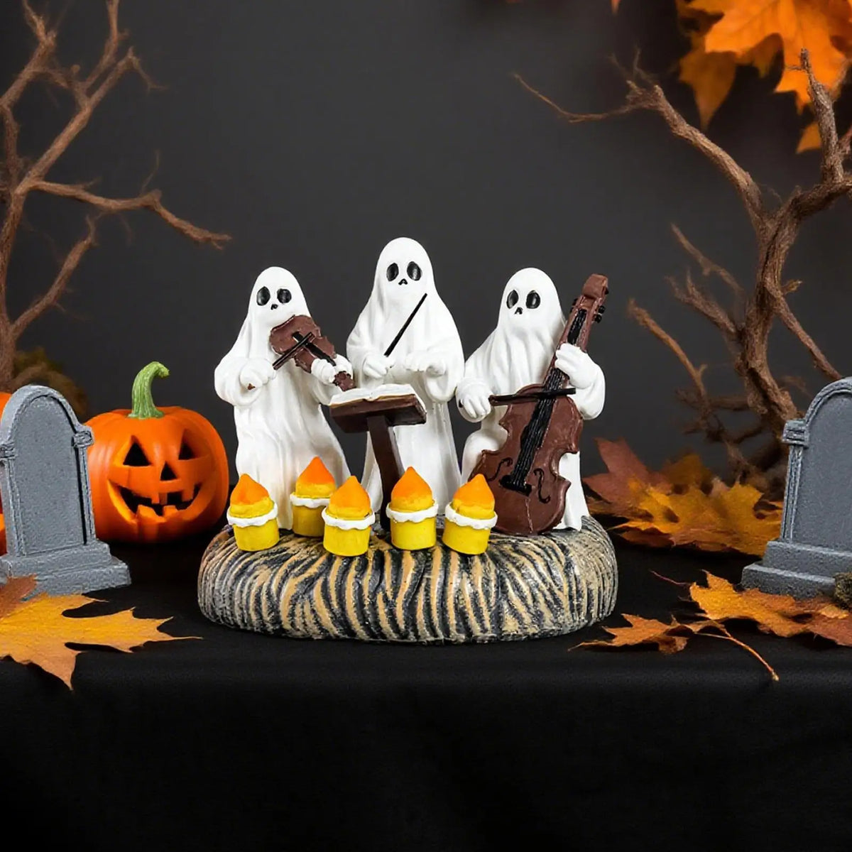 Halloween Ghost Statue Figurine – Spooky Resin Desk Decor Halloween Figurine Qme
