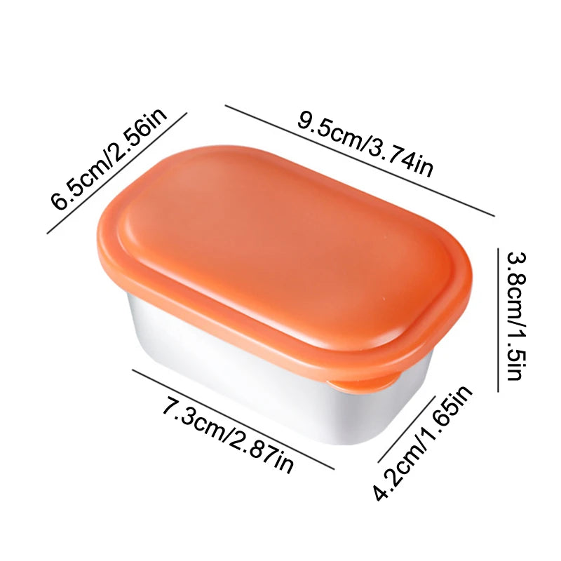 Leak-Proof 304 Stainless Steel Sauce Cup with Silicone Lid Condiment Container Qst
