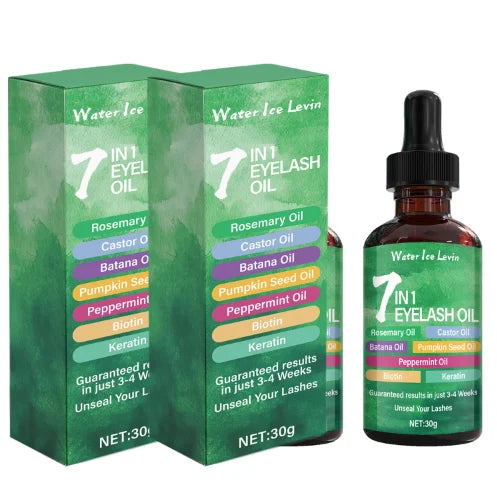 7-in-1 Eyelash Growth Oil | Bee Venom, Collagen & Castor Oil Eyelash Growth Serum Qme black 30g