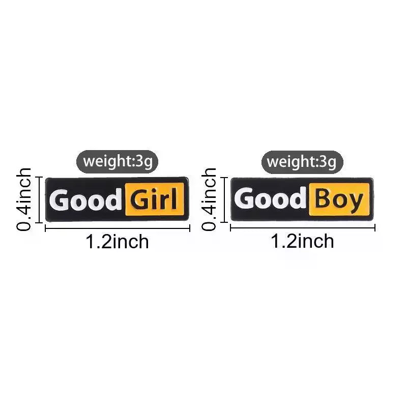 Good Boy Girl Identity Enamel Pin – Unisex Fashion Accessory Enamel Lapel Pin Qme