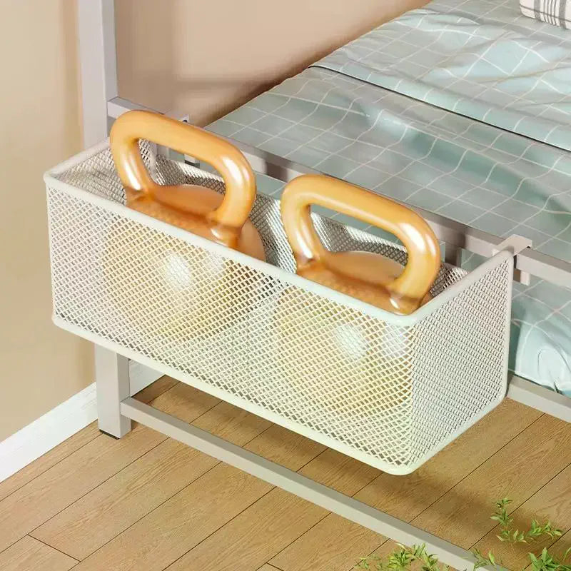 Bedside Hanging Storage Basket – Metal Space-Saving Organizer Hanging Storage Basket Qme