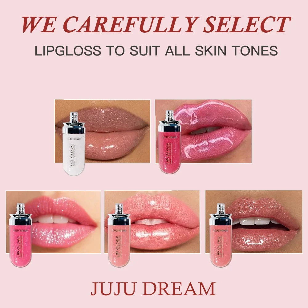 JUJU DREAM Mirror Lip Gloss – Moisturizing Glassy Glaze Tint Mirror Lip Gloss Qme
