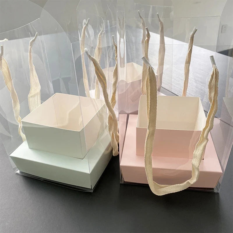 Rose Flower Hand Packaging Box – Waterproof Transparent Florist Florist Packaging Box Qme