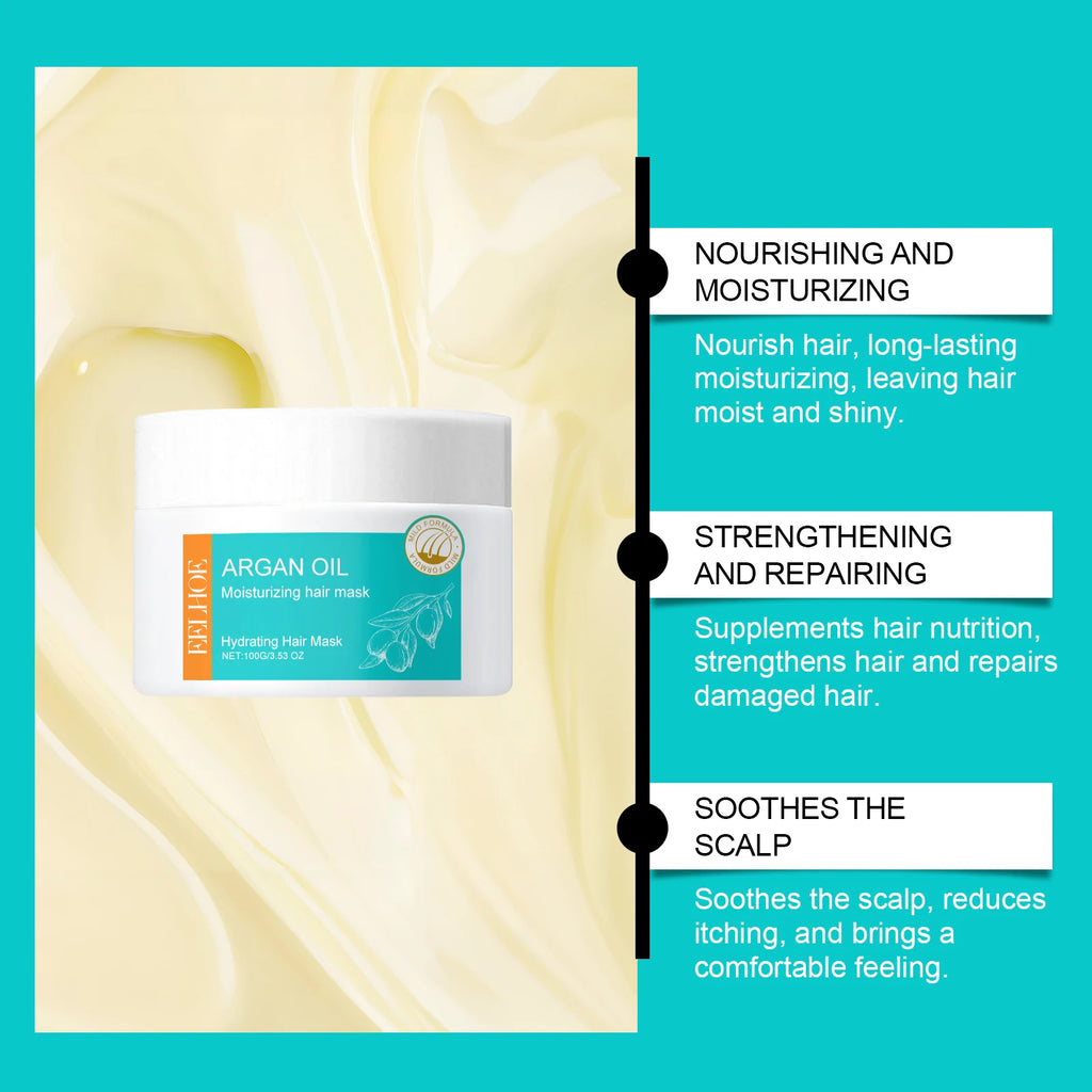 Eelhoe Moroccan Oil Hair Mask – Deep Moisture & Shine 100g Hair Treatment Mask Qst