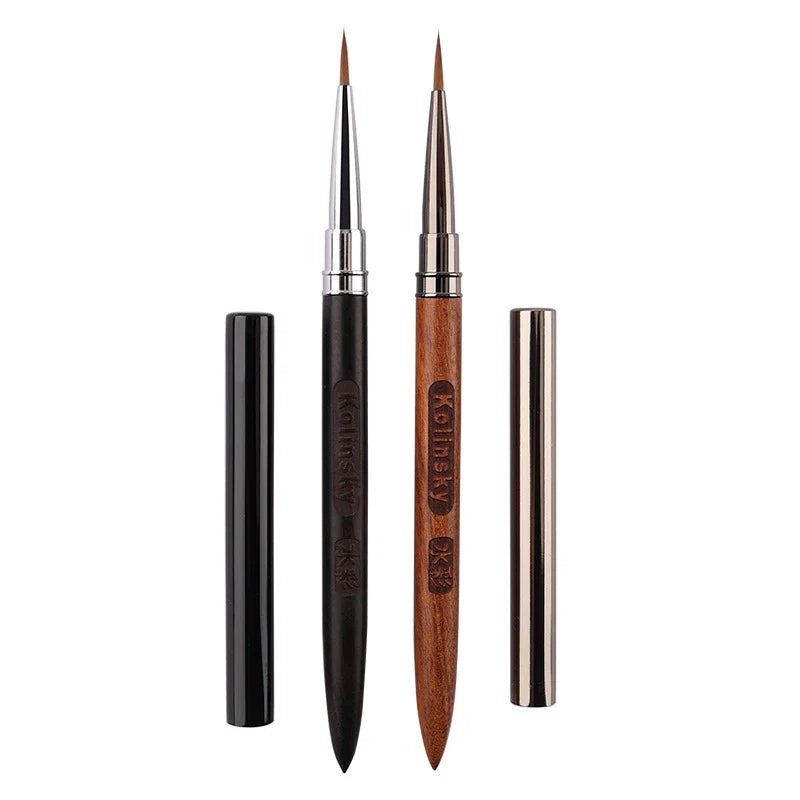Wood Handle Triangular Nail Art Brush – Acrylic Liner & Petal Nail Art Brush Qme
