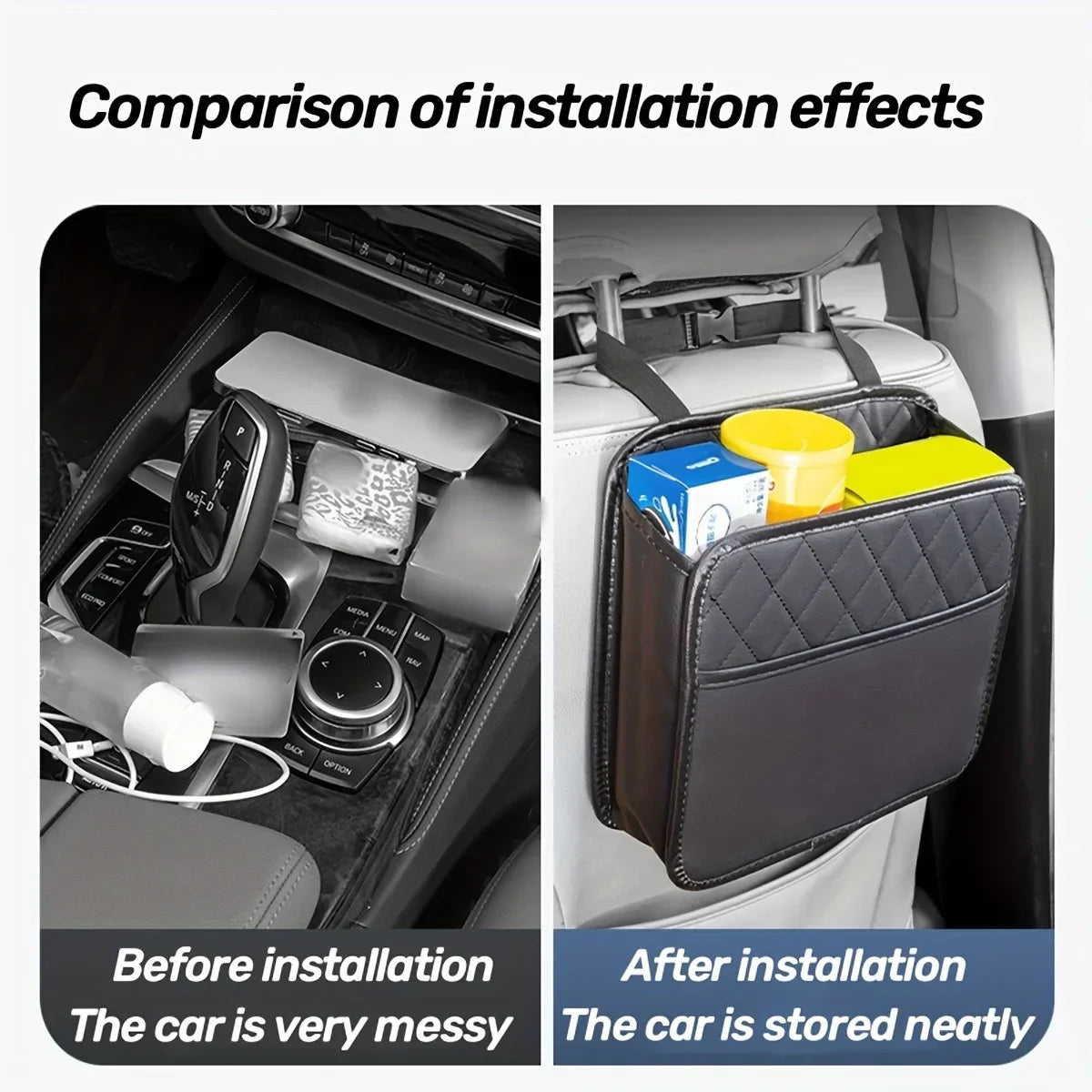 Car Seat Back Hanging Organizer Bag – Auto Interior Storage Car Seat Organizer Qme