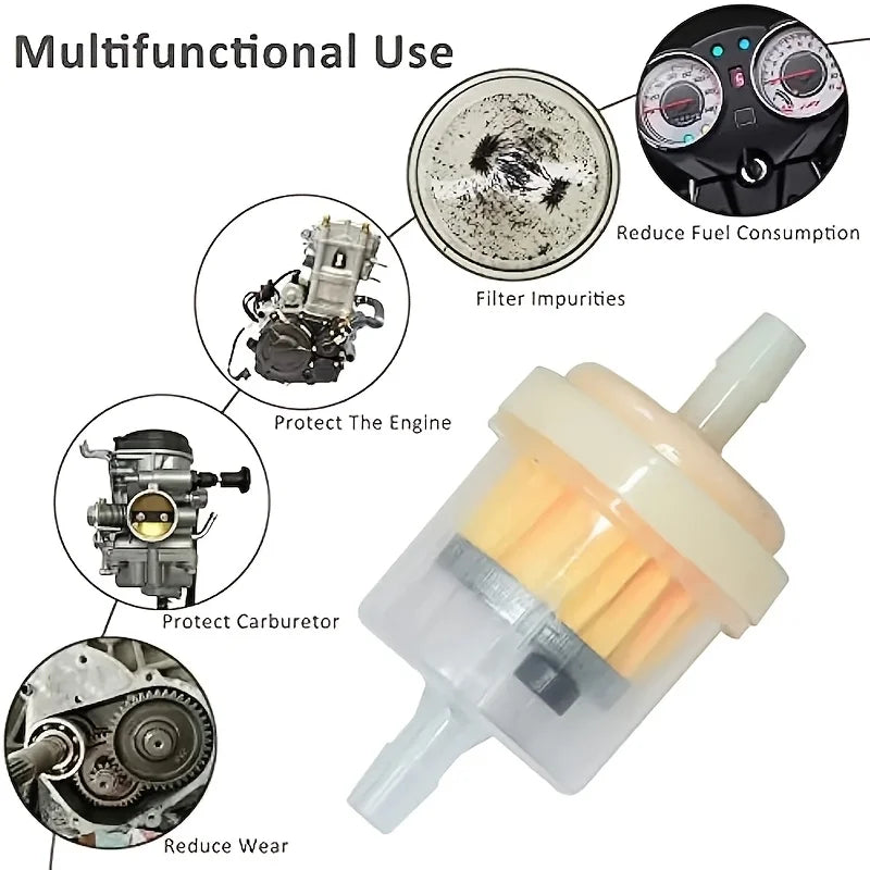 Universal Motorcycle Fuel Filter Set – 10 Pack, 6mm Motorcycle Fuel Filter Qme