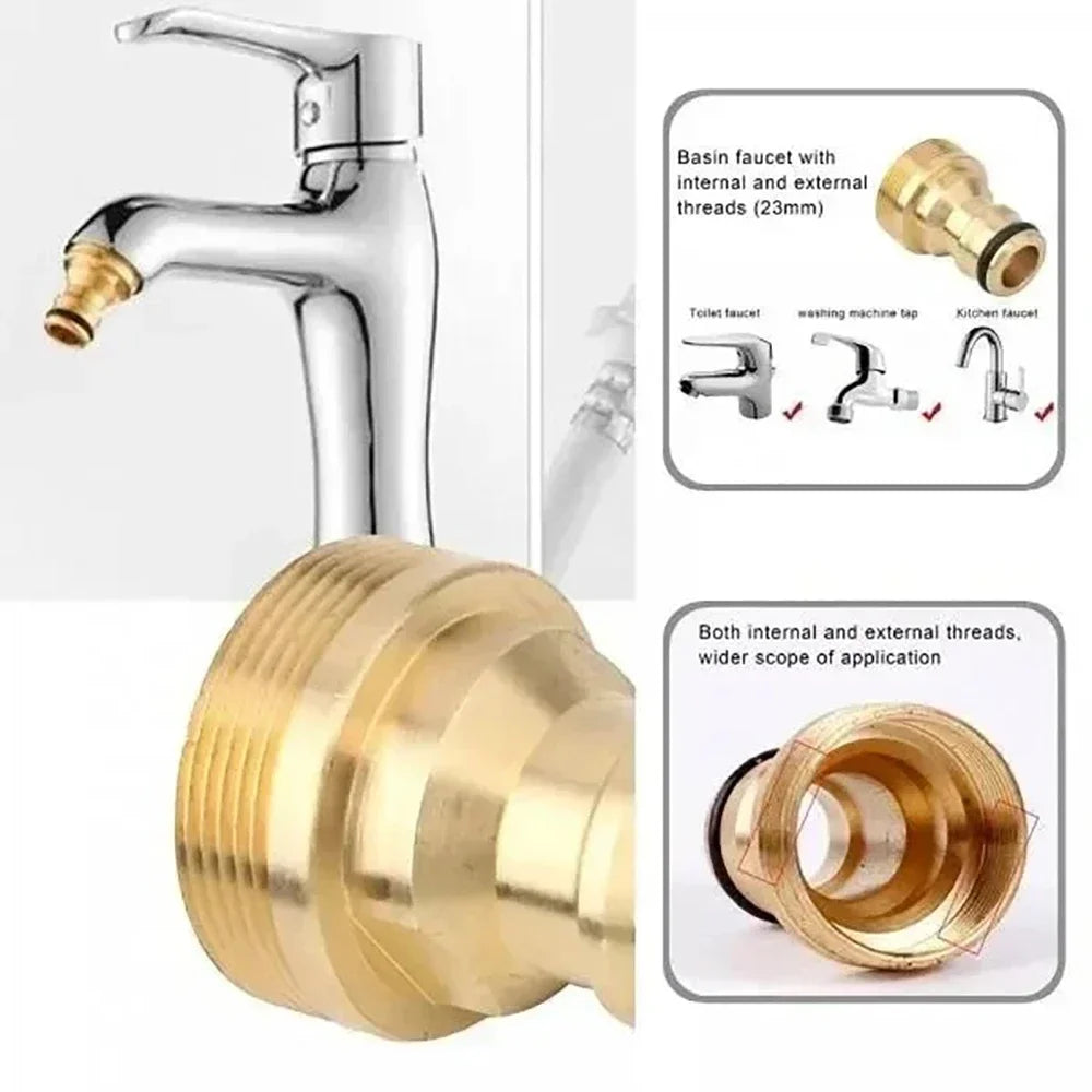 Universal Brass Threaded Tap Connector Faucet Hose Adaptor Faucet Hose Connector Qme