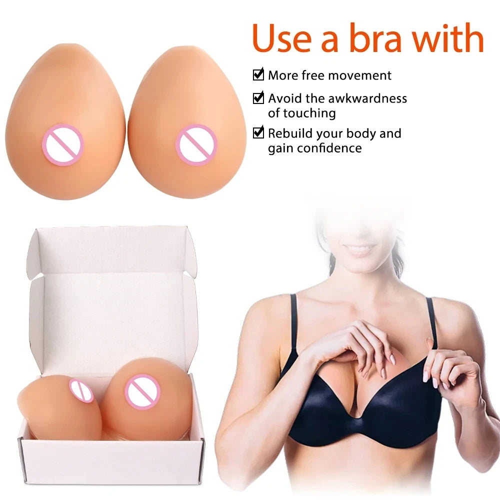Silicone Breast Forms Adhesive Realistic Body Enhancer 1800g Silicone Breast Forms Qst