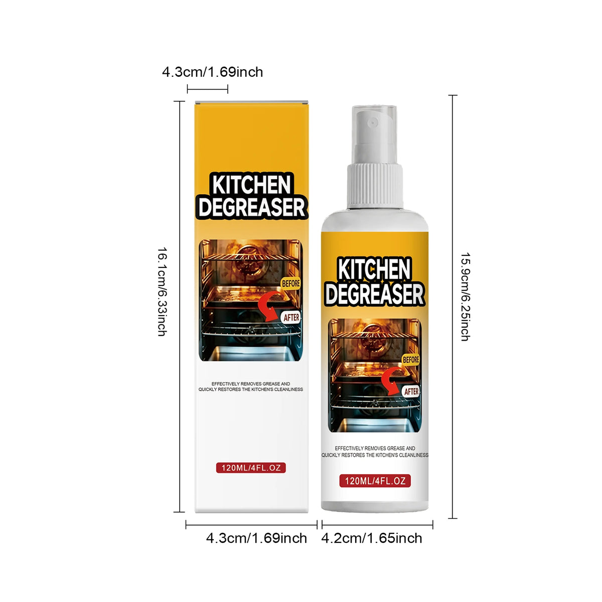 120ml Kitchen Degreaser Spray – Deep Clean & Restore Gloss Kitchen Degreaser Spray Qst
