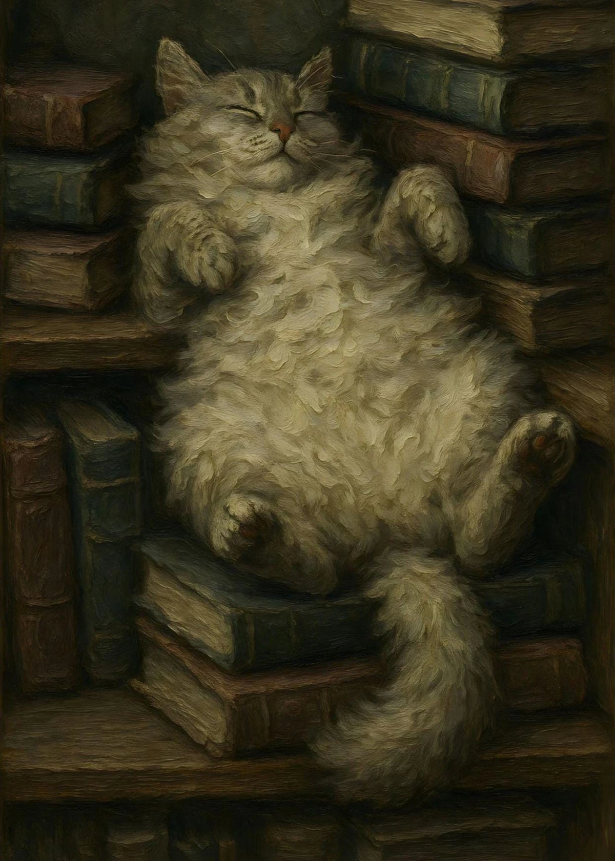 Quirky Cat Canvas Wall Art – Vintage Kitten Print Poster Canvas Wall Art Qst 10 50x70cm Unframed