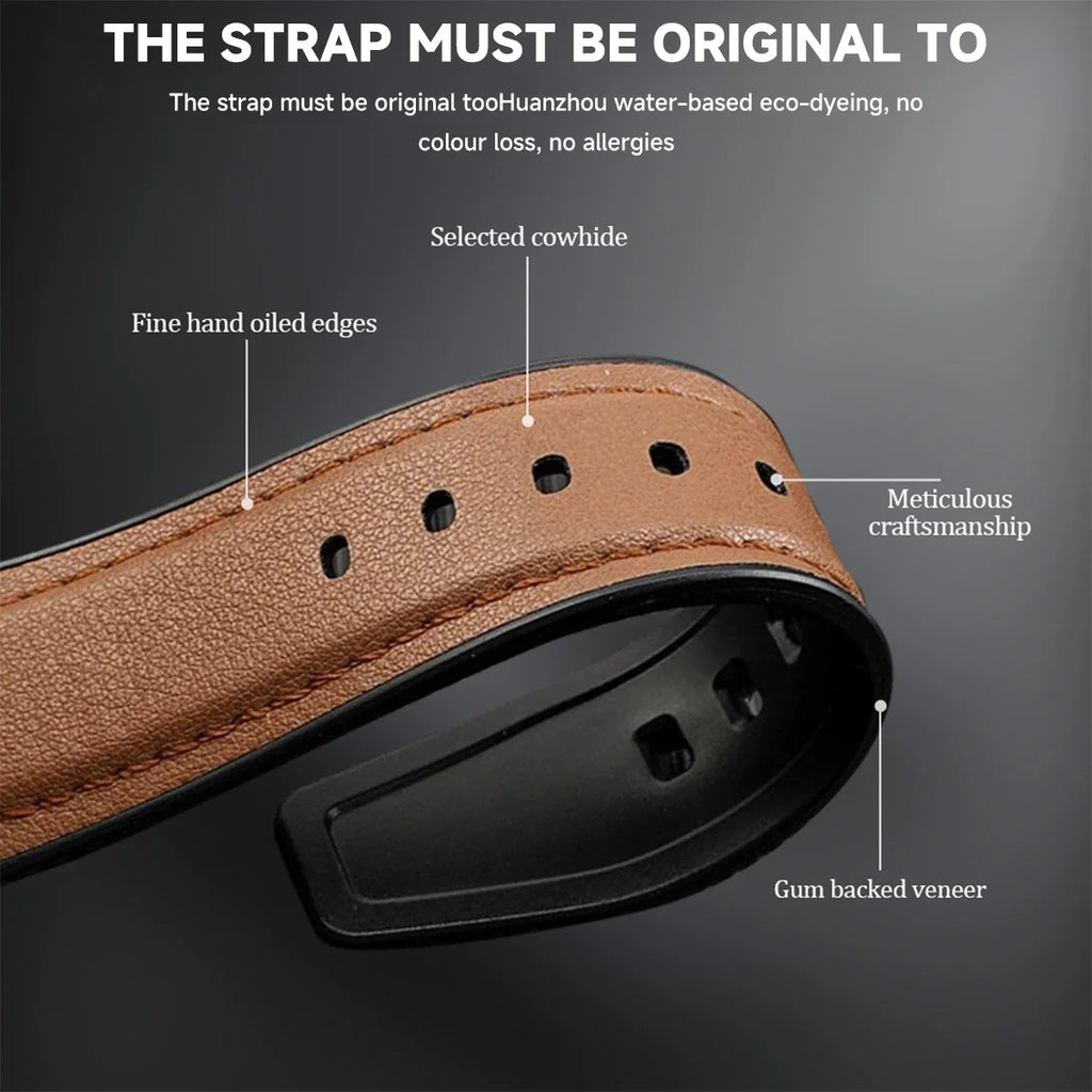 Leather Silicone Hybrid Strap – Samsung Galaxy Watch 7 Ultra Smartwatch Band Qme