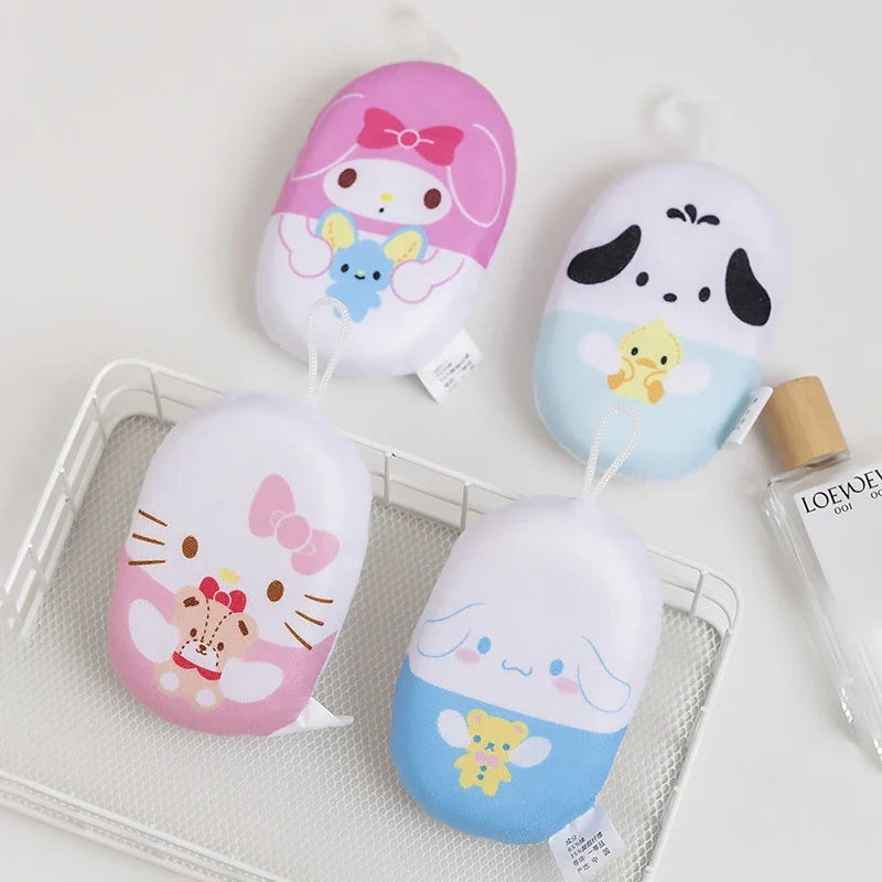 Kuromi Hello Kitty Bath Scrubber Ball – Cute Soft Sponge Bath Scrubber Sponge Qme