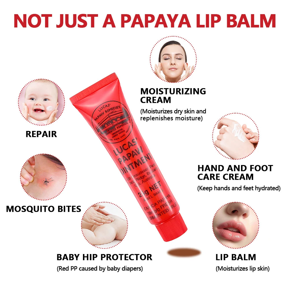 Lucas Papaw Ointment Lip Balm – Hydrating Multifunctional Cream Lip Balm & Moisturizer Qst