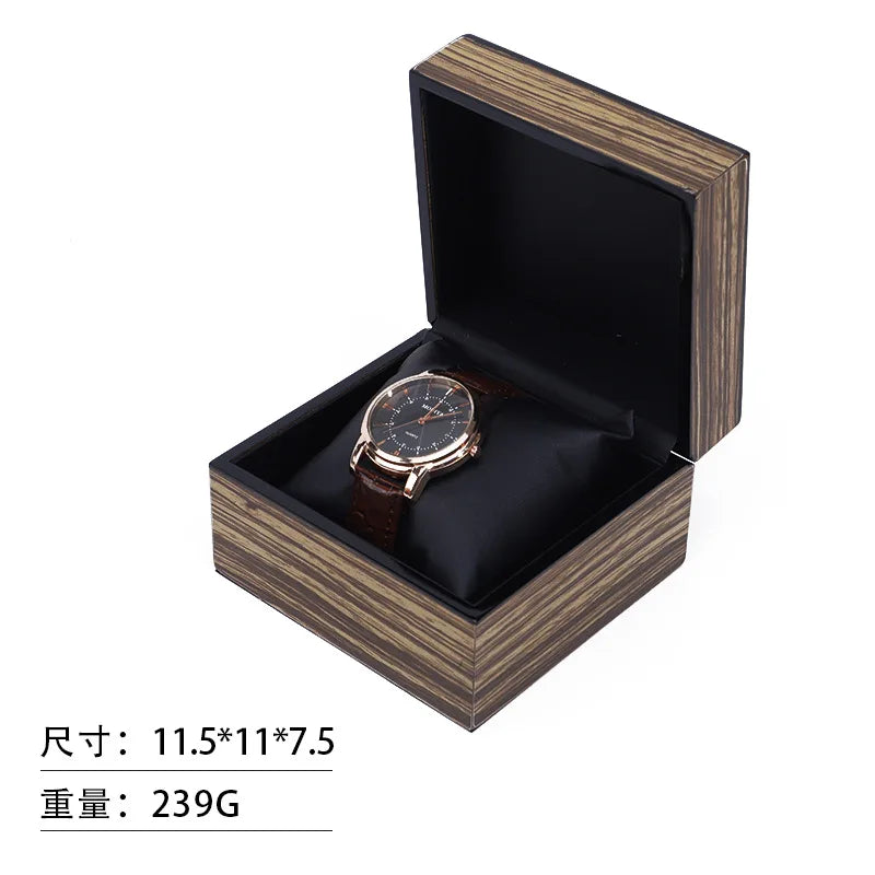 Flip-Top Solid Wood Watch & Jewelry Storage Box | 15 Colors Jewelry Storage Box Qme C
