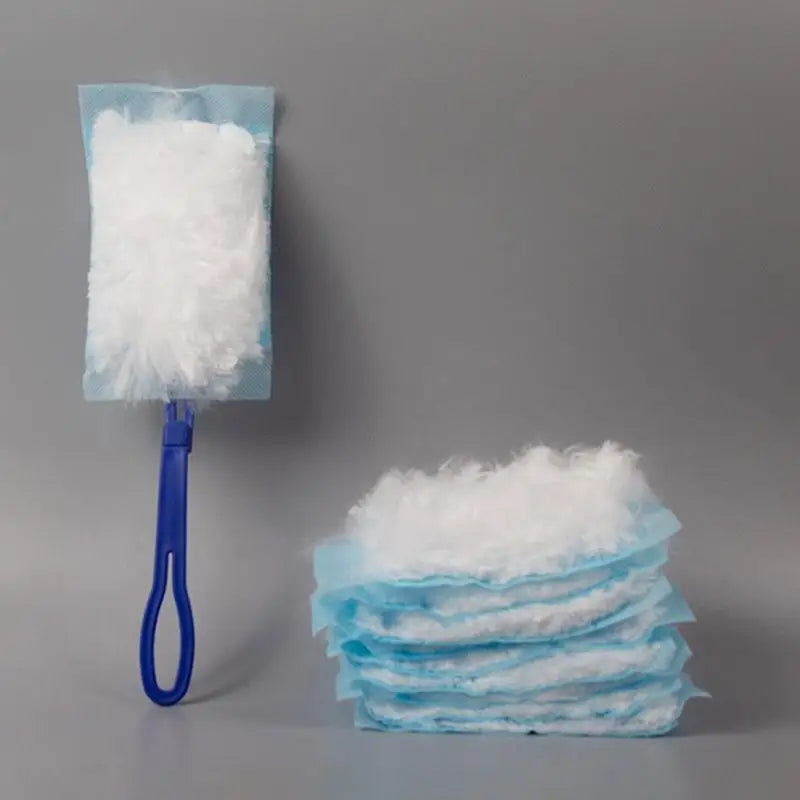 Disposable Duster Refill Heads – Electrostatic Dust Trapping Disposable Duster Refills Qme 1pcs handle 10pcs
