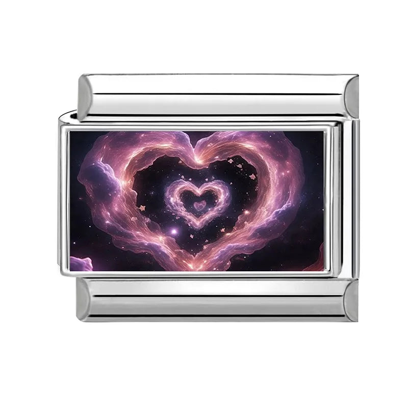 Zircon Heart Cave Italian Charm 9mm – Stainless Steel DIY Italian Charm Qme S 31