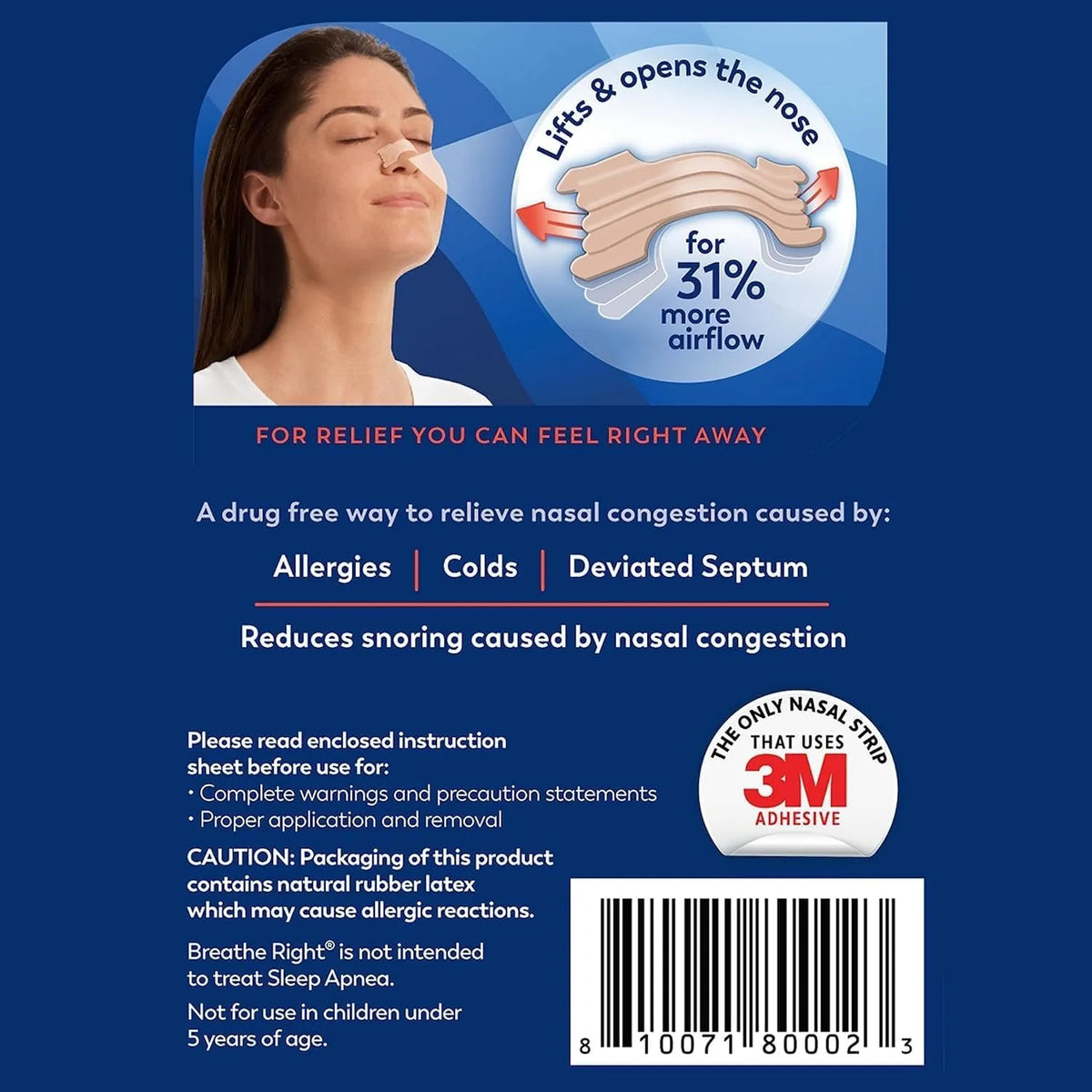 Extra Strength Tan Nasal Strips – Drug-Free Breathing Support Nasal Breathing Strips Qme