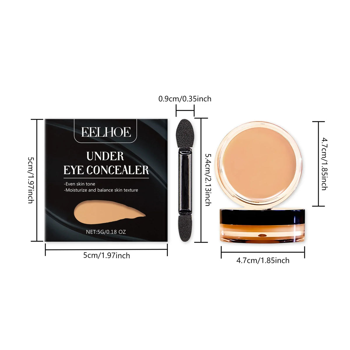 Qme Eye Concealer – Moisturizing, Blemish-Covering Makeup Eye Concealer Qme 1Pcs Natural