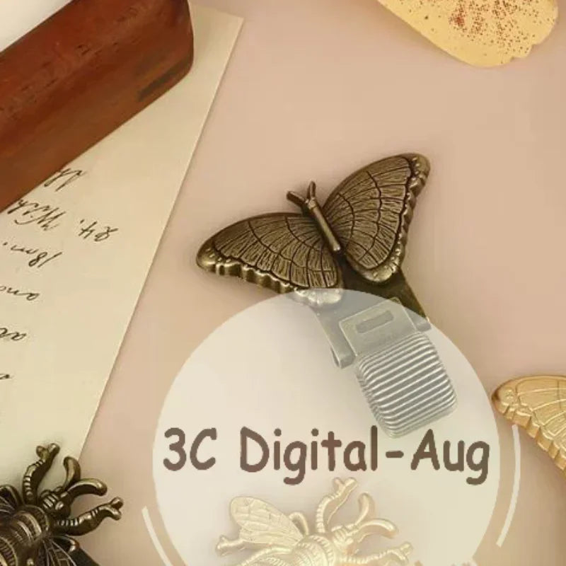 Retro Insect Metal Pen Clip – Spring-Loaded Notebook Holder Metal Pen Clip Qme
