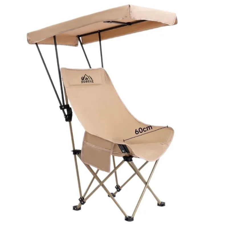 Folding Moon Chair with Umbrella Canopy – Portable High-Back Folding Camping Chair Qst