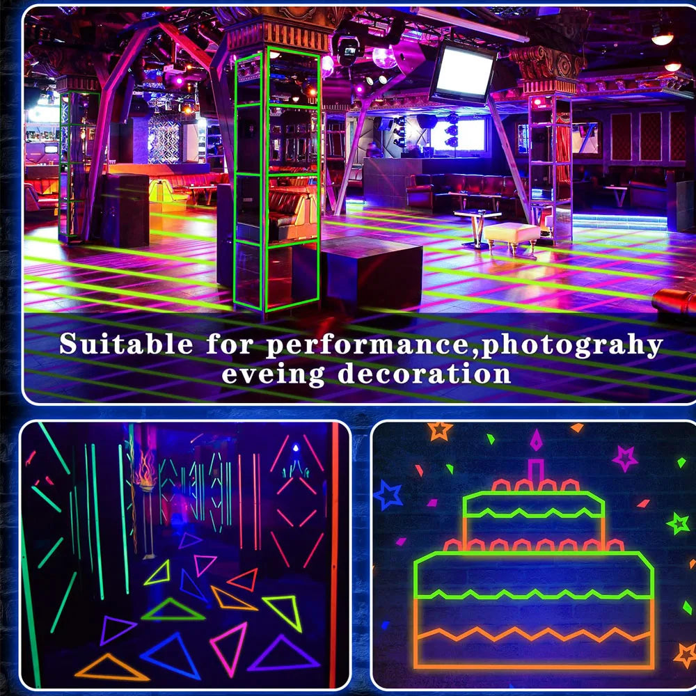 UV Blacklight Neon Gaffer Tape – Fluorescent Cloth Tape 2 Rolls Neon Gaffer Tape Qme