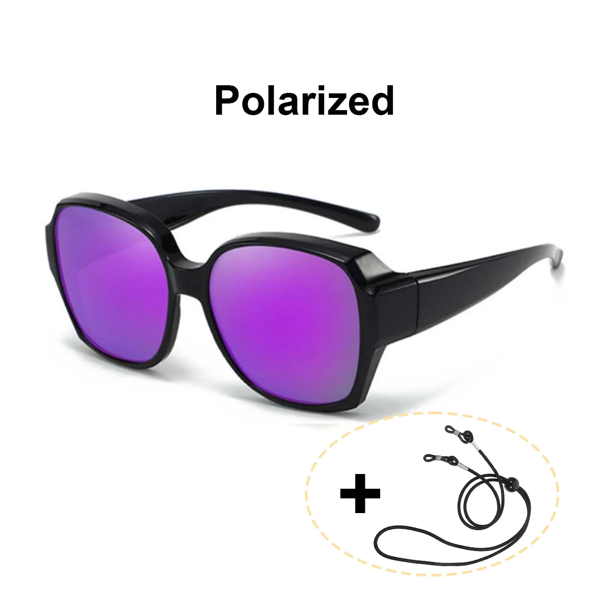 VOPHA Fit Over Glasses Sunglasses UV400 Wrap-Around Unisex Fit-Over Sunglasses Qst Black Purple
